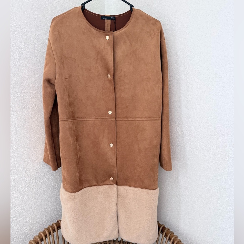 Zara WB Collection Suede and Faux Fur Jacket
